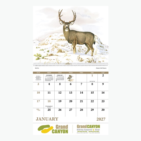 Wildlife Trek Wall Calendar - Spiral