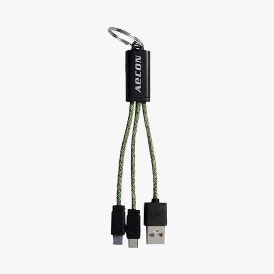 Ridge Line 2-in-1 Charging Cable Keychain