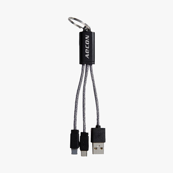 Ridge Line 2-in-1 Charging Cable Keychain