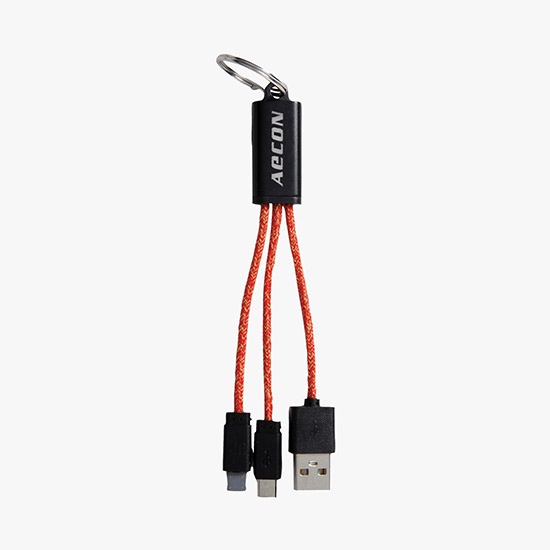 Ridge Line 2-in-1 Charging Cable Keychain