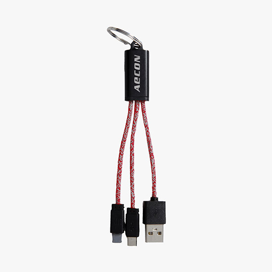 Ridge Line 2-in-1 Charging Cable Keychain