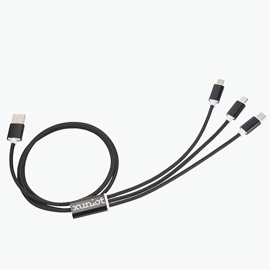 4' Braided 3-in-1 Charging Cable - 24-Hour Production