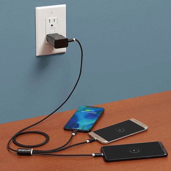 4' Braided 3-in-1 Charging Cable - 24-Hour Production