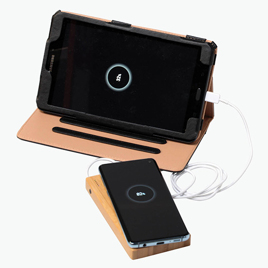 Bamboo Plank Wireless Power Bank - 5000 mAh - Engraved - 24-Hour Production