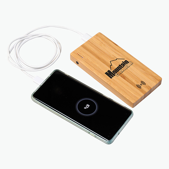 Bamboo Plank Wireless Power Bank - 5000 mAh
