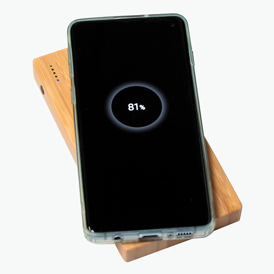 Bamboo Plank Wireless Power Bank - 5000 mAh