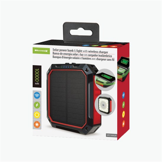 iLive Solar Power Bank & Light with Wireless Charger