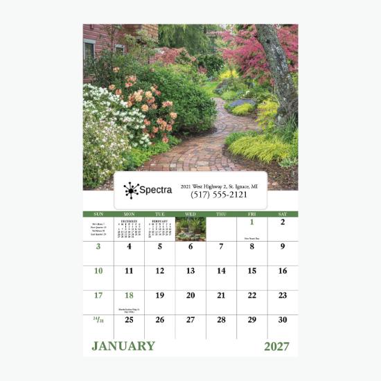 Window Wall Calendar - Garden Walk