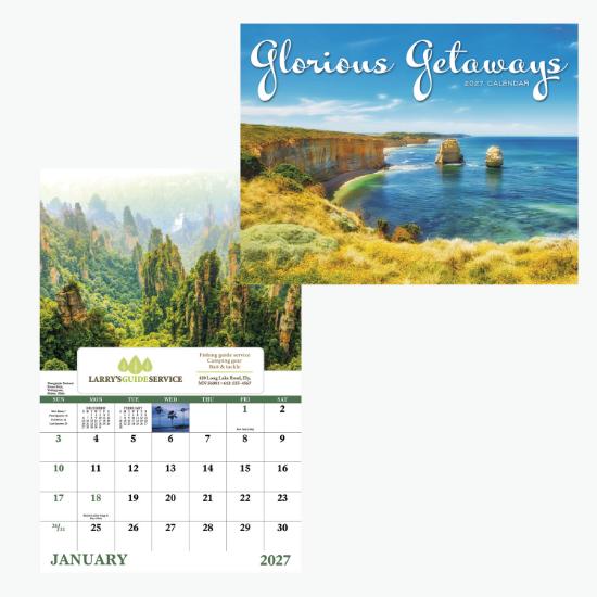 Window Wall Calendar - Full Color - Glorious Getaways