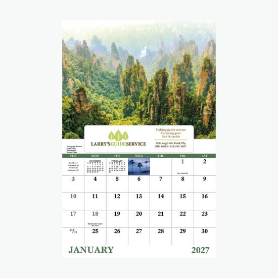 Window Wall Calendar - Full Color - Glorious Getaways
