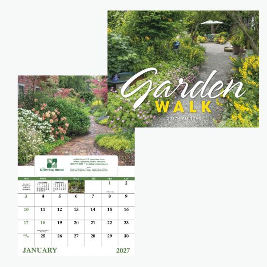 Window Wall Calendar - Full Color - Garden Walk