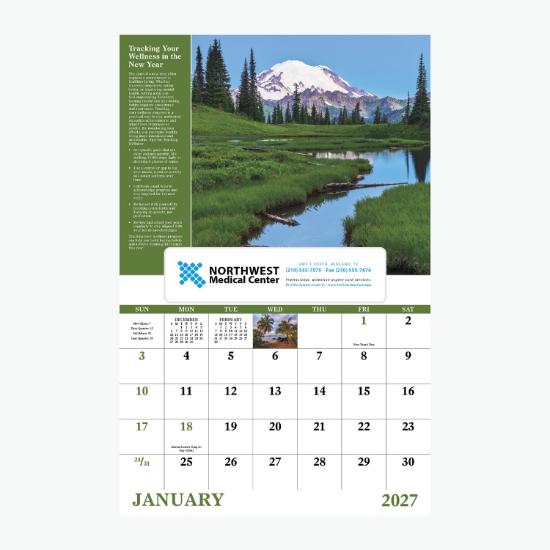 Window Wall Calendar - Full Color - Healthy Living