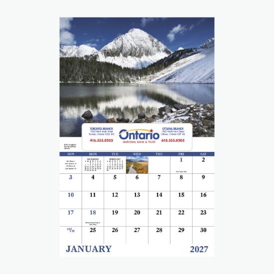 Window Wall Calendar - Full Color - Scenic Canada