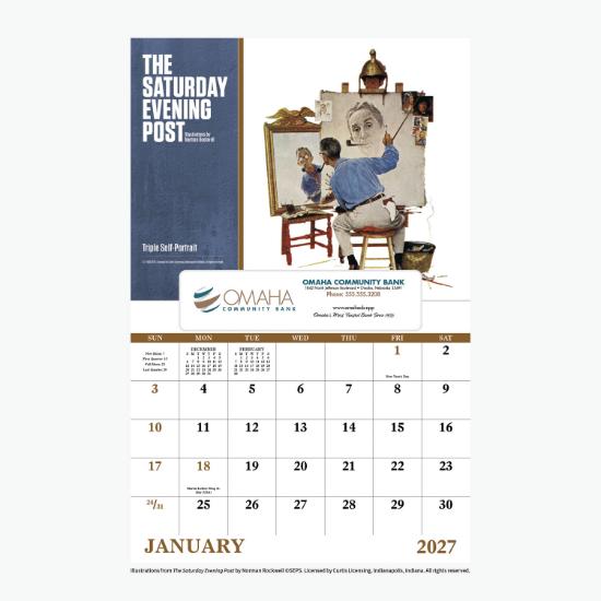Window Wall Calendar - Full Color - The Saturday Evening Post
