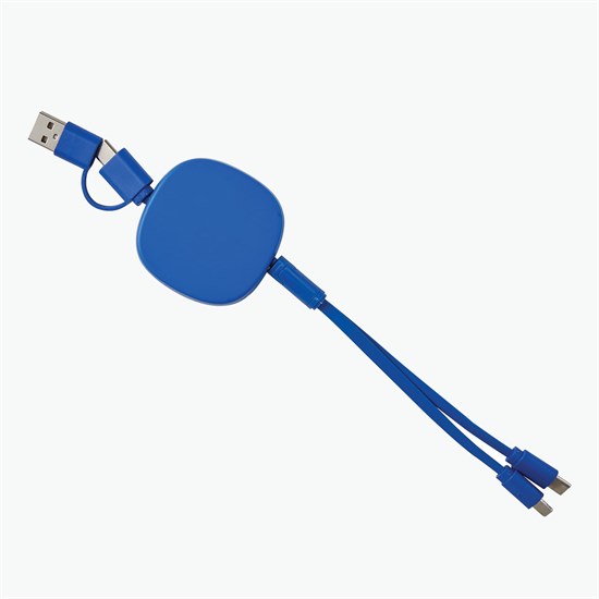 Bamboo Retractable Duo Charging Cable