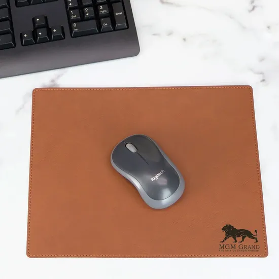 Executive Vegan Leather Mouse Pad - 8.5 x 11 - 24-Hour Production