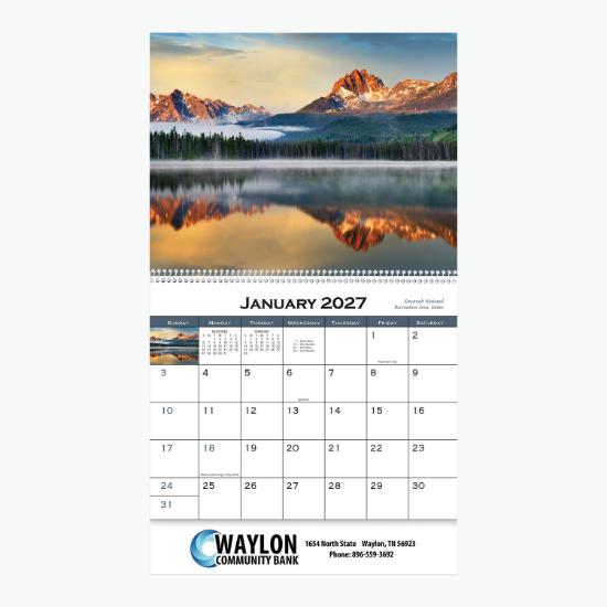 American Scenic Wall Calendar - Spiral Bound
