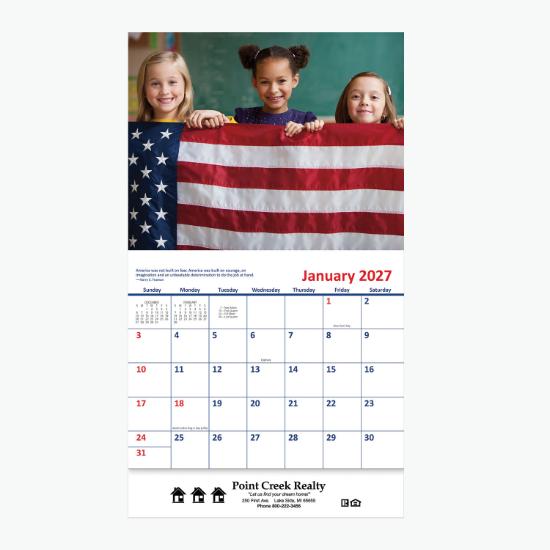 America! Wall Calendar - Stapled