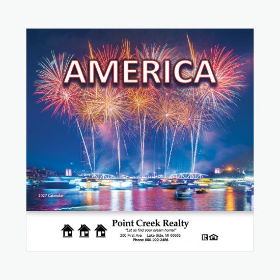 America! Wall Calendar - Stapled