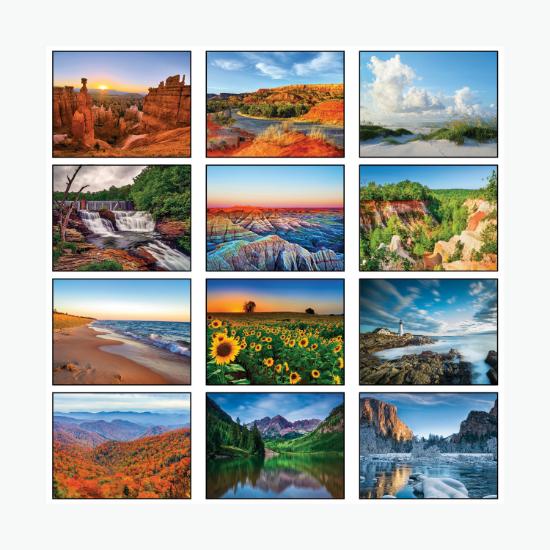 American Scenic Wall Calendar - Stapled