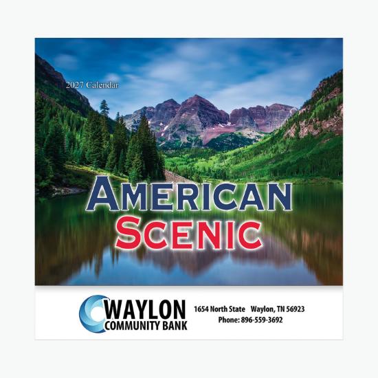 American Scenic Wall Calendar - Stapled