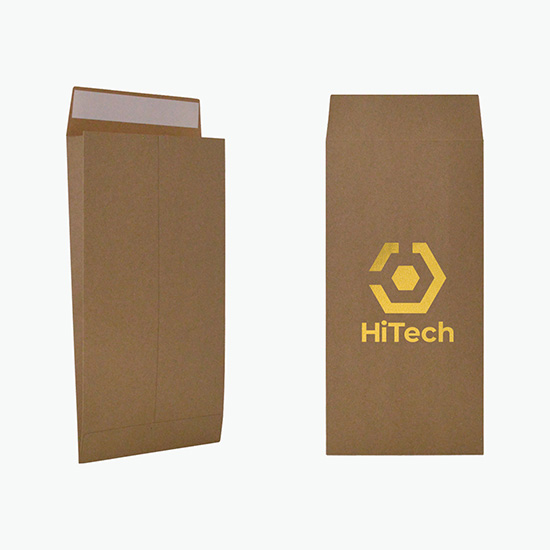 Recycled Natural Kraft Mailer with Gradual Gusset - Hot Stamp - 6 x 12 x 2 3/4