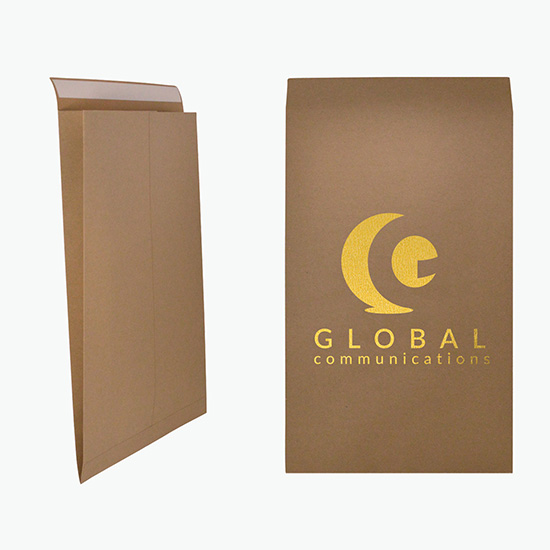 Recycled Natural Kraft Mailer with Gradual Gusset - Hot Stamp - 12 1/2 x 20 x 4