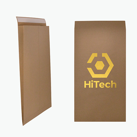 Recycled Natural Kraft Mailer with Gradual Gusset - Hot Stamp - 10 1/2 x 19 x 3 3/4
