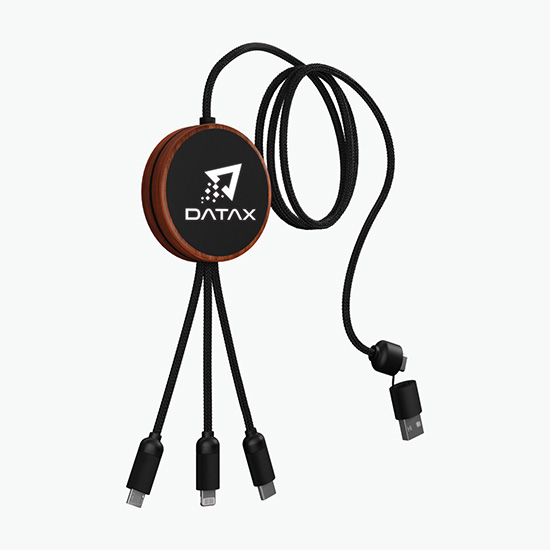 SCX 5-in-1 Bamboo Wireless Charging Cable