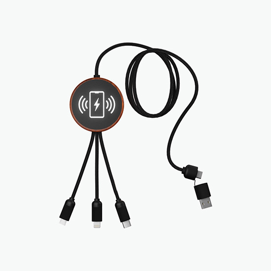 SCX 5-in-1 Bamboo Wireless Charging Cable