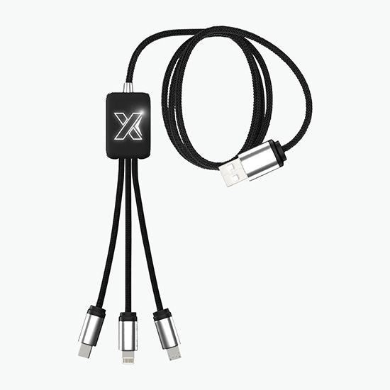 SCX Logo Light-up Charging Cable - 24-Hour Production