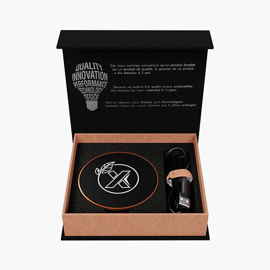 SCX Maple Wood Light-Up Logo Wireless Charger - 24-Hour Production