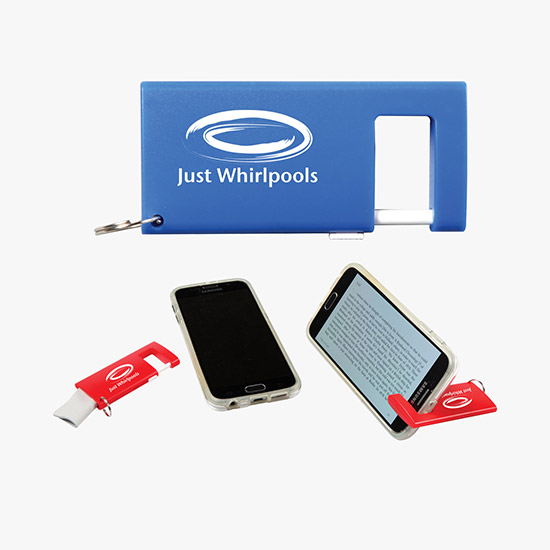 24-HOUR SERVICE TEMPORARILY UNAVAILABLE – Phone Stand Key Tag with Cleaner - 24-Hour Production