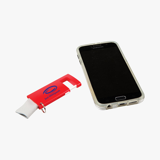 24-HOUR SERVICE TEMPORARILY UNAVAILABLE – Phone Stand Key Tag with Cleaner - 24-Hour Production