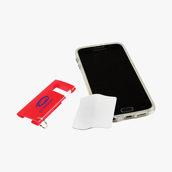 24-HOUR SERVICE TEMPORARILY UNAVAILABLE – Phone Stand Key Tag with Cleaner - 24-Hour Production