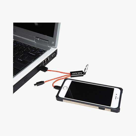 Ridge Line 2-in-1 Charging Cable Keychain