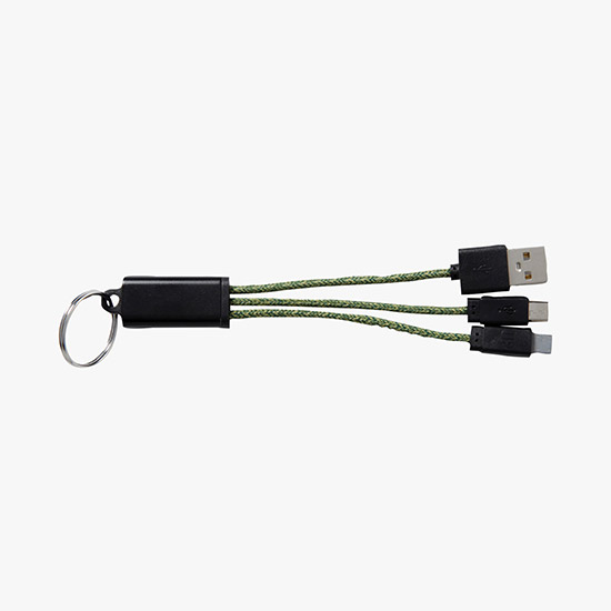 Ridge Line 2-in-1 Charging Cable Keychain