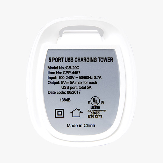 5 Port USB Charging Tower