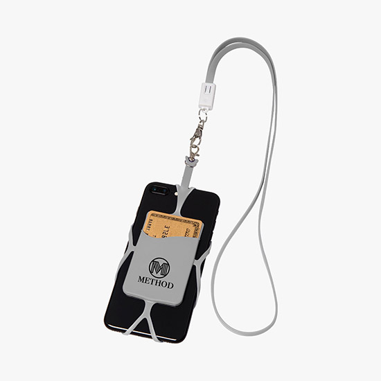 2-in-1 Charging Cable Lanyard with Phone Holder & Wallet - 24-Hour Production