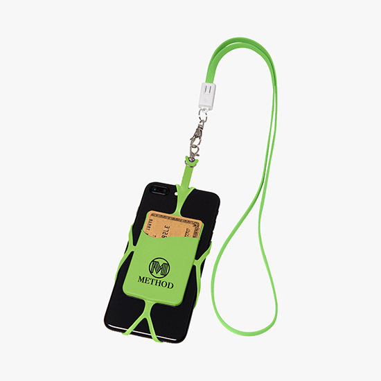 2-in-1 Charging Cable Lanyard with Phone Holder & Wallet - 24-Hour Production