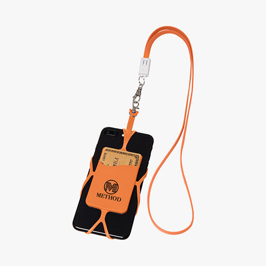 2-in-1 Charging Cable Lanyard with Phone Holder & Wallet - 24-Hour Production