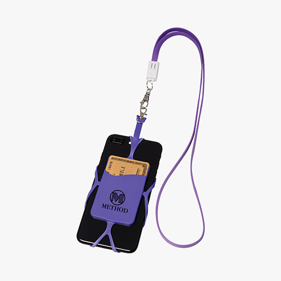 2-in-1 Charging Cable Lanyard with Phone Holder & Wallet - 24-Hour Production