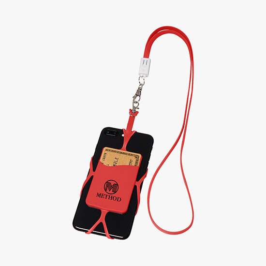 2-in-1 Charging Cable Lanyard with Phone Holder & Wallet - 24-Hour Production