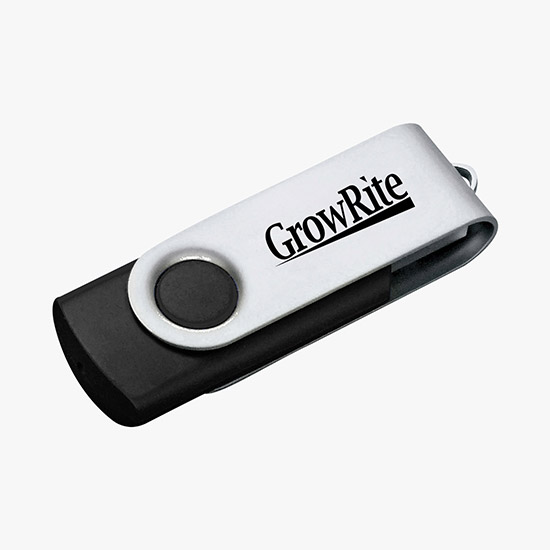 24-HOUR SERVICE TEMPORARILY UNAVAILABLE - Rotate USB Flash Drive w/1GB - 24-Hour Production