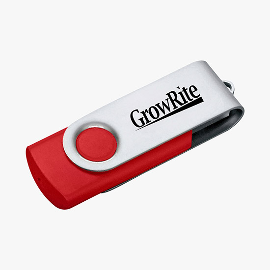 24-HOUR SERVICE TEMPORARILY UNAVAILABLE - Rotate USB Flash Drive w/1GB - 24-Hour Production