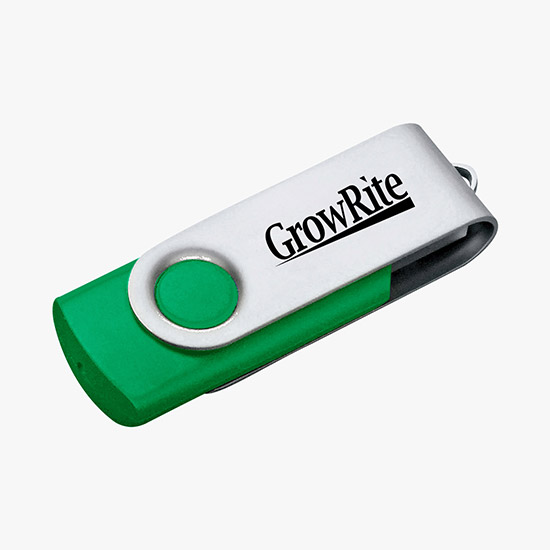 24-HOUR SERVICE TEMPORARILY UNAVAILABLE - Rotate USB Flash Drive w/1GB - 24-Hour Production