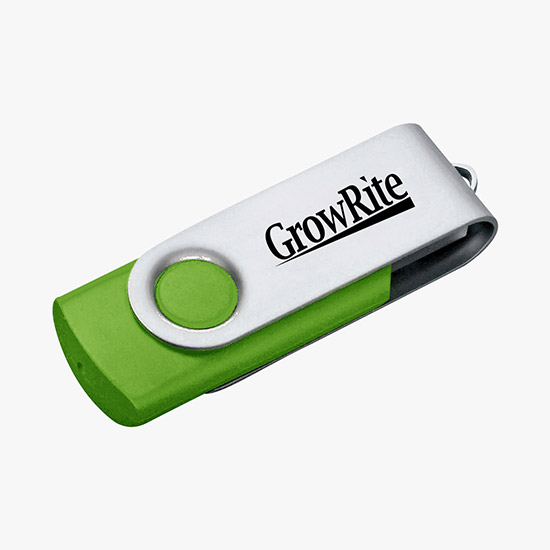 24-HOUR SERVICE TEMPORARILY UNAVAILABLE - Rotate USB Flash Drive w/1GB - 24-Hour Production