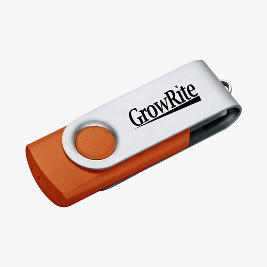 24-HOUR SERVICE TEMPORARILY UNAVAILABLE - Rotate USB Flash Drive w/1GB - 24-Hour Production