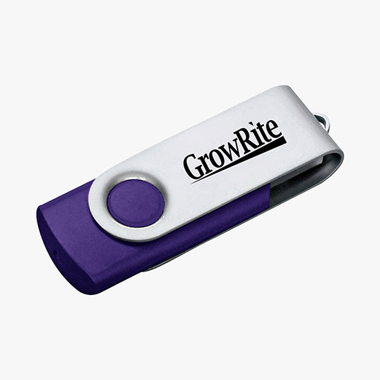 24-HOUR SERVICE TEMPORARILY UNAVAILABLE - Rotate USB Flash Drive w/1GB - 24-Hour Production