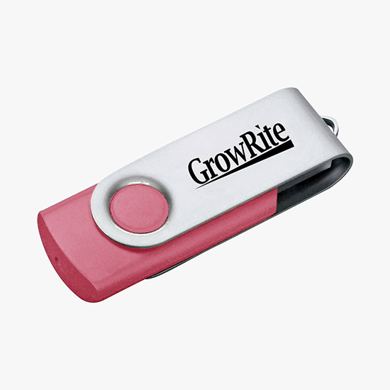 24-HOUR SERVICE TEMPORARILY UNAVAILABLE - Rotate USB Flash Drive w/1GB - 24-Hour Production